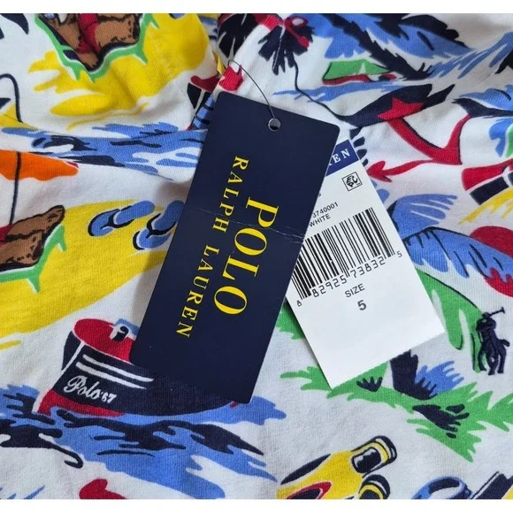 Ralph Lauren Polo Bear Boys Beach Summer Hoodie Size 5 NEW NWT - Picture 2 of 5